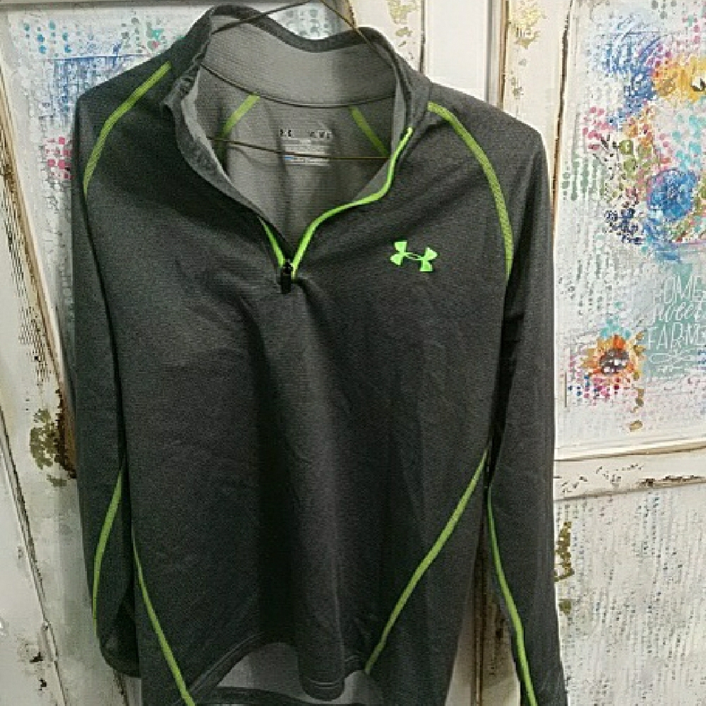 Under Armour Gray and Green Pullover.